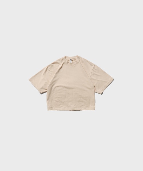 LOS ANGELES APPAREL(ロサンゼルスアパレル)の「Los Angeles Apparel/ 6.5OZ GARMENT DYE CREW NECK CROPPED TEE / C1801GD 秋服 冬服(Tシャツ/カットソー・レディース・グリーン/ベージュ・L)」の1枚目の写真