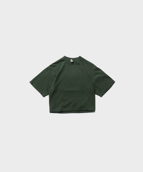 LOS ANGELES APPAREL(ロサンゼルスアパレル)の「Los Angeles Apparel/ 6.5OZ GARMENT DYE CREW NECK CROPPED TEE / C1801GD 秋服 冬服(Tシャツ/カットソー・レディース・グリーン/ベージュ・L)」の2枚目の写真