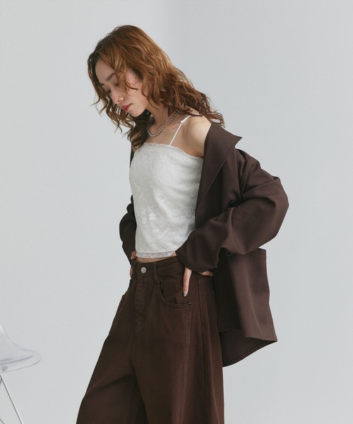 ad thie(アドティエ)の「カップ付き レース チューブトップ(チューブトップ・レディース・ブラック/オフホワイト・FREE)」の7枚目の写真