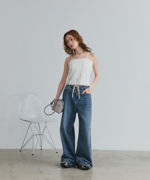 ad thie(アドティエ)の「カップ付き レース チューブトップ(チューブトップ・レディース・ブラック/オフホワイト・FREE)」の8枚目の写真