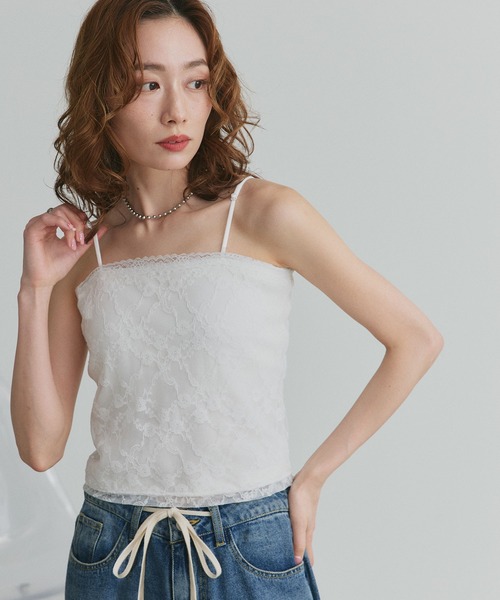 ad thie(アドティエ)の「カップ付き レース チューブトップ(チューブトップ・レディース・ブラック/オフホワイト・FREE)」の9枚目の写真