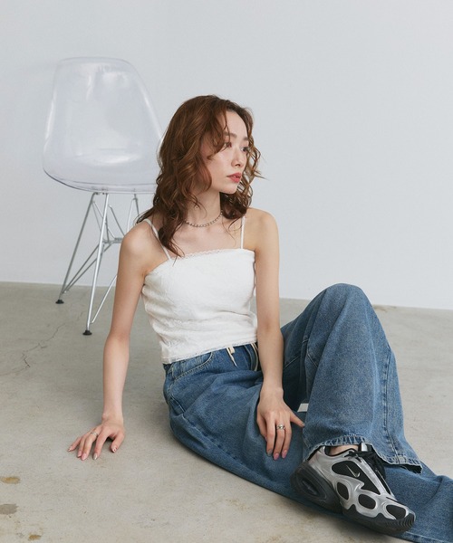 ad thie(アドティエ)の「カップ付き レース チューブトップ(チューブトップ・レディース・ブラック/オフホワイト・FREE)」の12枚目の写真