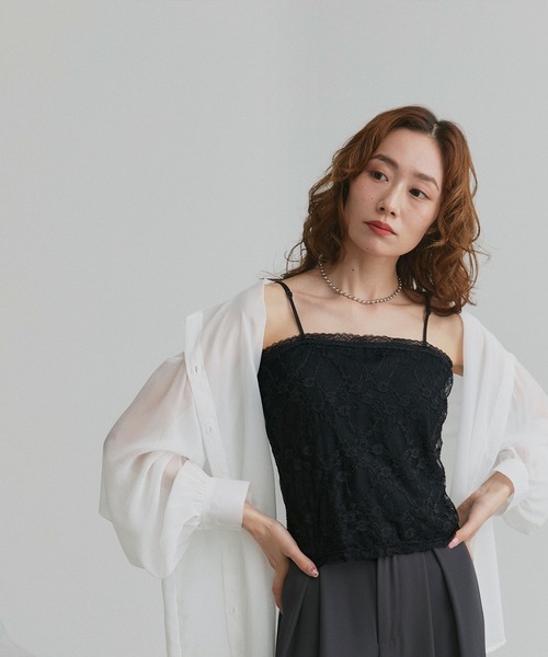 ad thie(アドティエ)の「カップ付き レース チューブトップ(チューブトップ・レディース・ブラック/オフホワイト・FREE)」の16枚目の写真