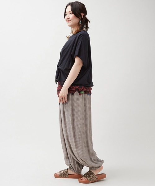 チャイハネ(チャイハネ)の「【チャイハネ】ラヤナリボンTシャツ&タンクトップ2点セット(アンサンブル・レディース・ホワイト/オレンジ/ブラック・FREE)」の6枚目の写真