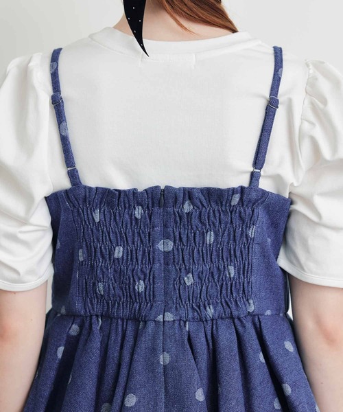 PICCIN PERLA(ピッチンペルラ)の「デニムドットビスチェ(キャミソール・レディース・ダークブルー/ライトブルー・M)」の18枚目の写真