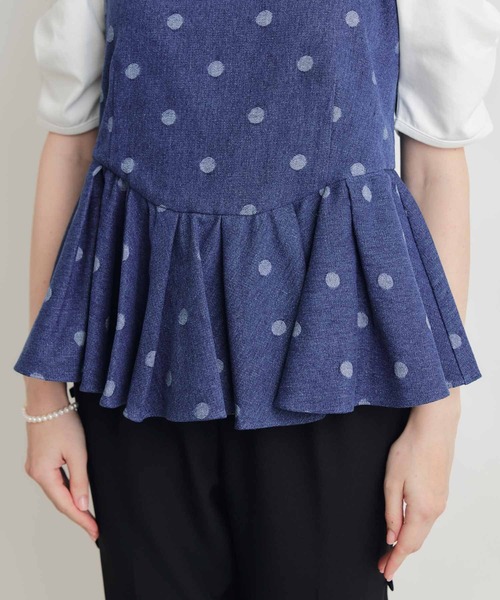 PICCIN PERLA(ピッチンペルラ)の「デニムドットビスチェ(キャミソール・レディース・ダークブルー/ライトブルー・M)」の20枚目の写真
