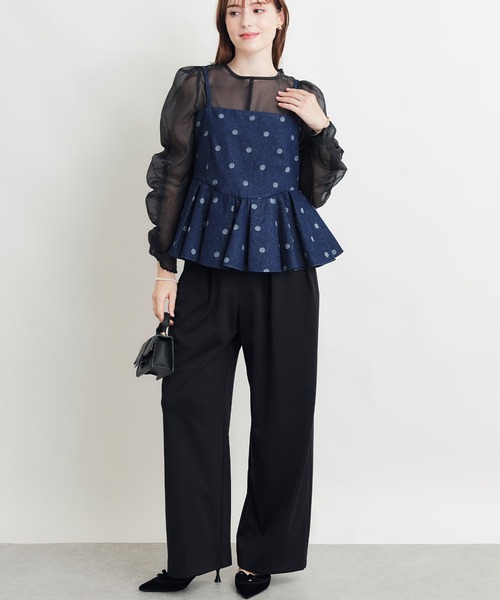 PICCIN PERLA(ピッチンペルラ)の「デニムドットビスチェ(キャミソール・レディース・ダークブルー/ライトブルー・M)」の14枚目の写真