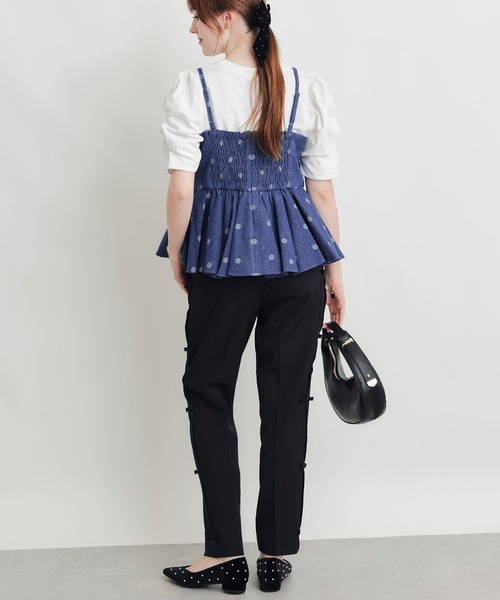 PICCIN PERLA(ピッチンペルラ)の「デニムドットビスチェ(キャミソール・レディース・ダークブルー/ライトブルー・M)」の9枚目の写真