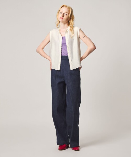 Steven Alan（スティーブンアラン）の「＜Steven Alan＞レース ノースリーブ ブラウス（シャツ/ブラウス・レディース・ブラック/オフホワイト・FREE）」の3枚目の写真