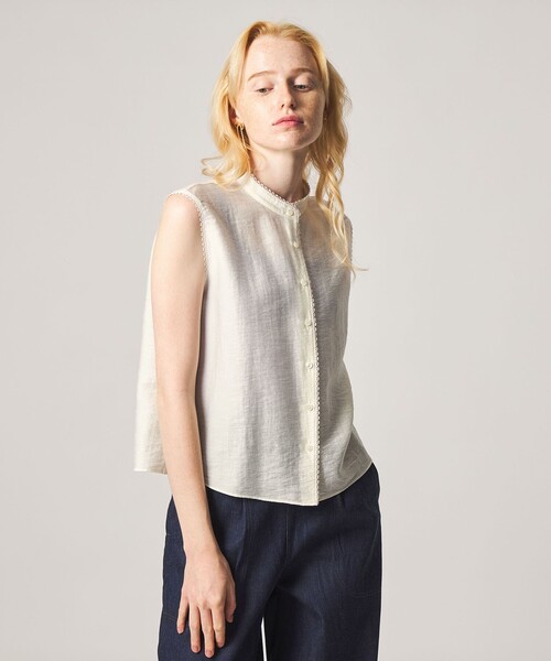 Steven Alan（スティーブンアラン）の「＜Steven Alan＞レース ノースリーブ ブラウス（シャツ/ブラウス・レディース・ブラック/オフホワイト・FREE）」の5枚目の写真