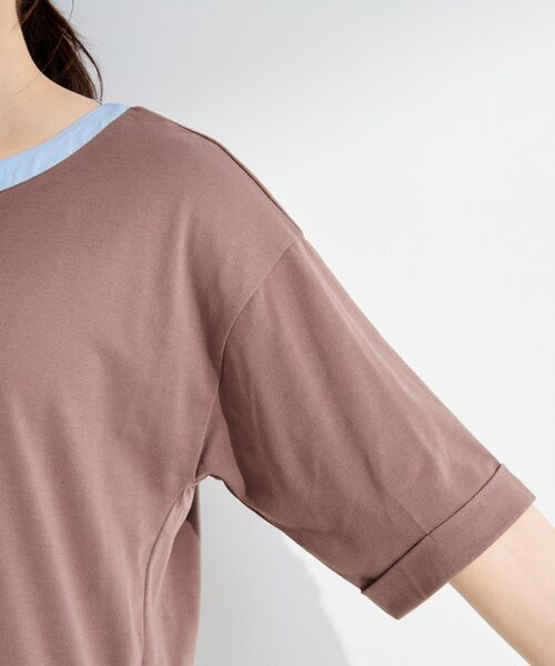 SHOO・LA・RUE(シューラルー)の「【インせず着られる/二の腕隠れる】重ね着風 シャツドッキングトップス(Tシャツ/カットソー・レディース・グレー系その他3/ライトグレー系2/ネイビー系2/ダークブラウン/ホワイト/イエロー・01/02/03/04)」の17枚目の写真
