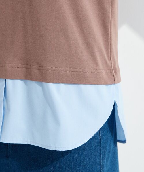 SHOO・LA・RUE(シューラルー)の「【インせず着られる/二の腕隠れる】重ね着風 シャツドッキングトップス(Tシャツ/カットソー・レディース・グレー系その他3/ライトグレー系2/ネイビー系2/ダークブラウン/ホワイト/イエロー・01/02/03/04)」の18枚目の写真