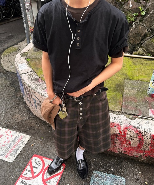 kutir(クティール)の「ASSORT CHECK STRIPE SHORTS/アソートチェックストライプジョーツ(その他パンツ・メンズ・カーキ/グレー/チャコールグレー・MEDIUM/LARGE/SMALL)」の15枚目の写真