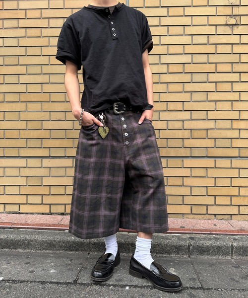 kutir(クティール)の「ASSORT CHECK STRIPE SHORTS/アソートチェックストライプジョーツ(その他パンツ・メンズ・カーキ/グレー/チャコールグレー・MEDIUM/LARGE/SMALL)」の6枚目の写真
