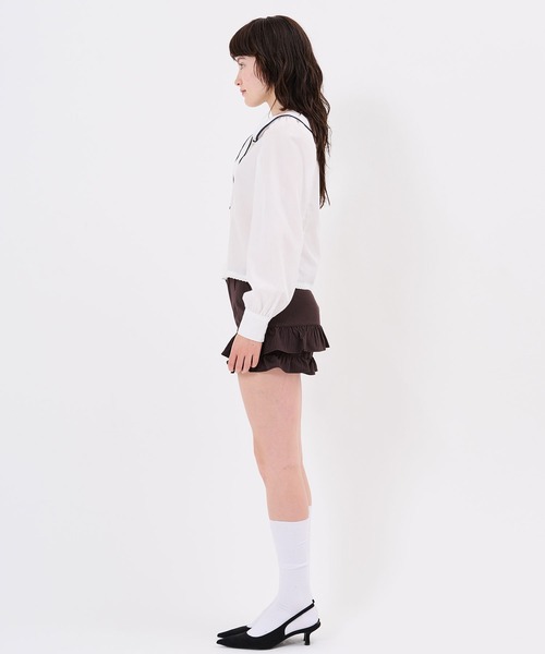 TINA:JOJUN(ティーナジョジュン)の「レース付き セーラー ブラウス TINA:JOJUN(シャツ/ブラウス・レディース・ホワイト/ボルドー・M)」の19枚目の写真