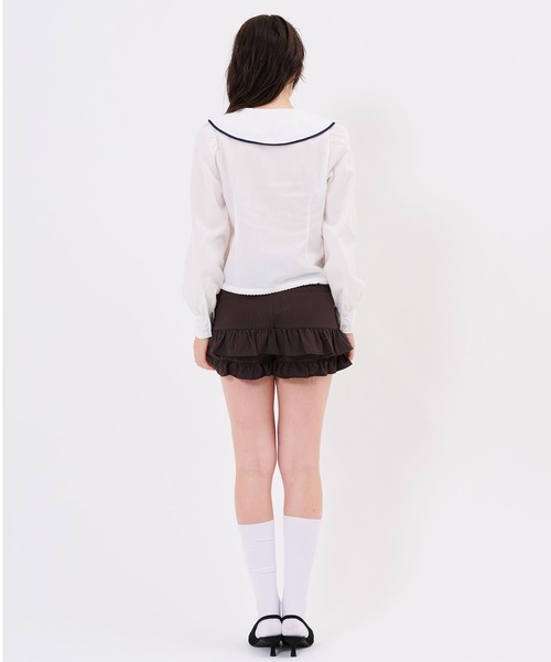 TINA:JOJUN(ティーナジョジュン)の「レース付き セーラー ブラウス TINA:JOJUN(シャツ/ブラウス・レディース・ホワイト/ボルドー・M)」の20枚目の写真