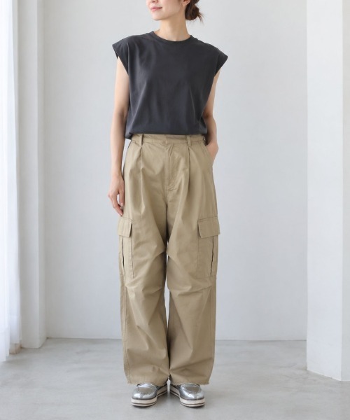 Human 2nd Occasion（ヒューマンセカンドオケージョン）の「コットンツイルワイドカーゴパンツ（カーゴパンツ・レディース・ナチュラル/ベージュ・M）」の17枚目の写真