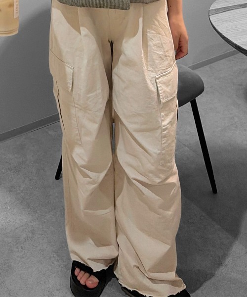 Human 2nd Occasion（ヒューマンセカンドオケージョン）の「コットンツイルワイドカーゴパンツ（カーゴパンツ・レディース・ナチュラル/ベージュ・M）」の9枚目の写真