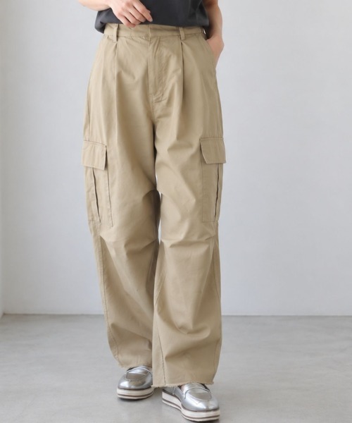 Human 2nd Occasion（ヒューマンセカンドオケージョン）の「コットンツイルワイドカーゴパンツ（カーゴパンツ・レディース・ナチュラル/ベージュ・M）」の16枚目の写真