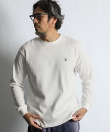 The DUFFER of ST.GEORGE | T/C WAFFLE D-PATCH L/S TEE:ワッフル ロングスリーブTEE / サーマル / Dワッペン / ワンポイント / デイリーウェア(Tシャツ/カットソー)