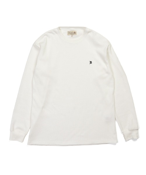 The DUFFER of ST.GEORGE(ザダファーオブセントジョージ)の「T/C WAFFLE D-PATCH L/S TEE:ワッフル ロングスリーブTEE / サーマル / Dワッペン / ワンポイント / デイリーウェア(Tシャツ/カットソー・メンズ・ホワイト/ブラック・X-LARGE/LARGE/MEDIUM/SMALL)」の13枚目の写真