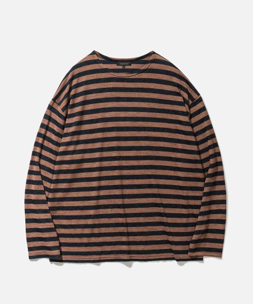 VASTIC(バスティック)の「スロップストライプロングスリーブ_ブラウン / ブラック(Tシャツ/カットソー・メンズ・その他・LARGE/MEDIUM)」の2枚目の写真