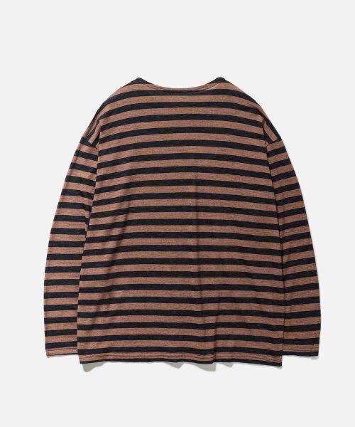 VASTIC(バスティック)の「スロップストライプロングスリーブ_ブラウン / ブラック(Tシャツ/カットソー・メンズ・その他・LARGE/MEDIUM)」の3枚目の写真
