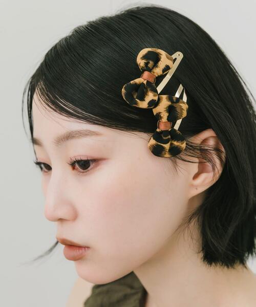 SMELLY（スメリー）の「レオパードリボン2セットピン（ヘアピン・レディース・ブラウン・-）」の3枚目の写真