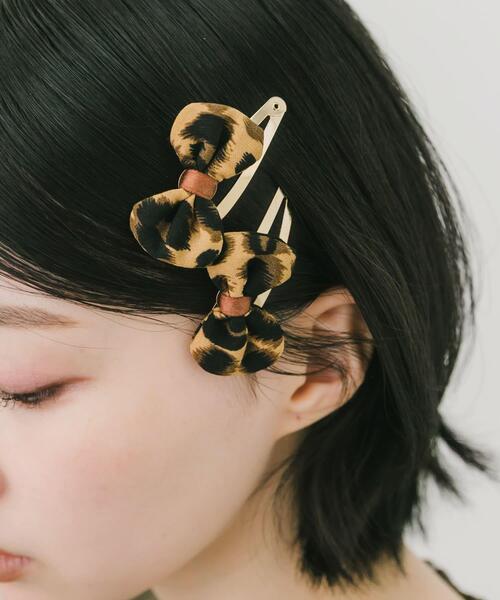 SMELLY（スメリー）の「レオパードリボン2セットピン（ヘアピン・レディース・ブラウン・-）」の4枚目の写真