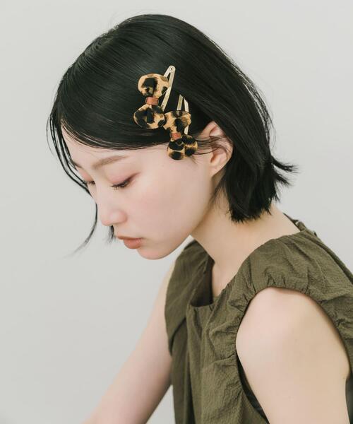 SMELLY（スメリー）の「レオパードリボン2セットピン（ヘアピン・レディース・ブラウン・-）」の6枚目の写真