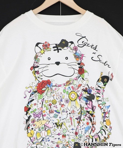 ScoLar(スカラー)の「462029:阪神タイガース×ScoLar コラージュ柄Tシャツ(Tシャツ/カットソー・レディース・オフホワイト/ブラック・L/M)」の6枚目の写真