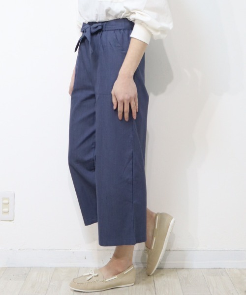 DISKEEN SURE（ディスキーンシュアー）の「ライトオンスで晩夏初秋にぴったり！ウエストリボンワイドパンツ（その他パンツ・レディース・グレー/ネイビー/カーキブラウン・LARGE/MEDIUM）」の9枚目の写真