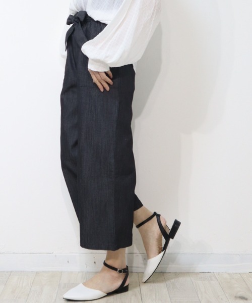 DISKEEN SURE（ディスキーンシュアー）の「ライトオンスで晩夏初秋にぴったり！ウエストリボンワイドパンツ（その他パンツ・レディース・グレー/ネイビー/カーキブラウン・LARGE/MEDIUM）」の16枚目の写真