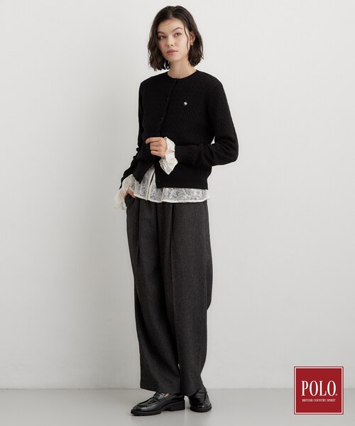 POLO BCS(ポロ ビーシーエス)の「POLO BCS/ケーブルクルーカーディガン(カーディガン/ボレロ・レディース・ブラック/グリーン/ワインレッド/グレー・13/12)」の17枚目の写真
