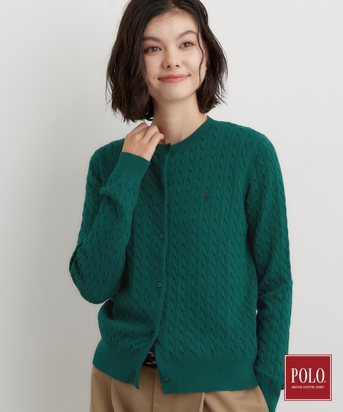 POLO BCS(ポロ ビーシーエス)の「POLO BCS/ケーブルクルーカーディガン(カーディガン/ボレロ・レディース・ブラック/グリーン/ワインレッド/グレー・13/12)」の20枚目の写真