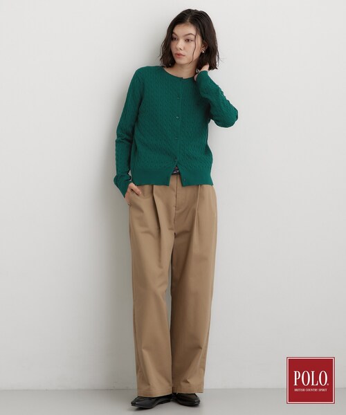 POLO BCS(ポロ ビーシーエス)の「POLO BCS/ケーブルクルーカーディガン(カーディガン/ボレロ・レディース・ブラック/グリーン/ワインレッド/グレー・13/12)」の21枚目の写真