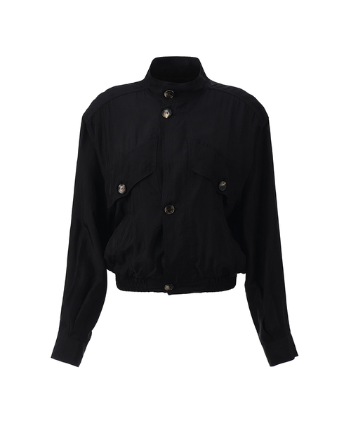 PROJECT WAVE(プロジェクトウェーブ)の「Laurent Short Jacket (3COLOR)(ナイロンジャケット・レディース・ブラック/ライトグレー/カーキ・FREE)」の2枚目の写真