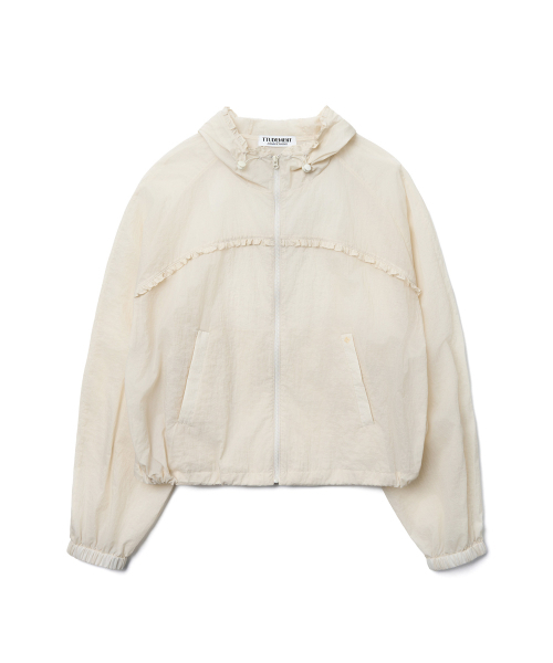 TTUDEMENT（トュードメント）の「SHEER FRILLED WINDBREAKER_BUTTER（ナイロンジャケット・レディース・その他・FREE）」の3枚目の写真