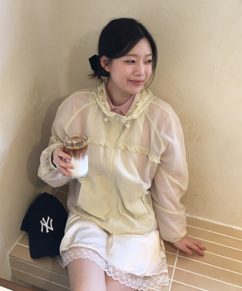 TTUDEMENT（トュードメント）の「SHEER FRILLED WINDBREAKER_BUTTER（ナイロンジャケット・レディース・その他・FREE）」の9枚目の写真