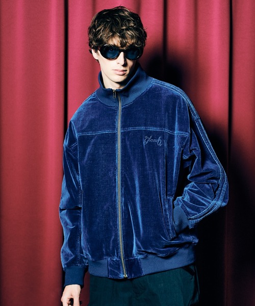 glamb(グラム)の「Indigo Velveteen Track Jacket / インディゴヴェルヴェッティーントラックジャケット(その他アウター・メンズ・インディゴブルー・L/M/S)」の1枚目の写真