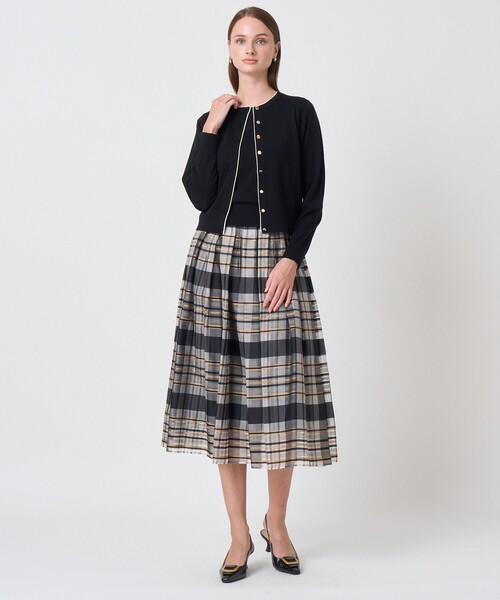 ANAYI（アナイ）の「シルクシアーチェックフレアスカート〈セットアップ対応商品〉（スカート・レディース・ブルー・36）」の5枚目の写真