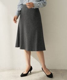 【ウール100/仕事着/スーツ】ミルドジャージフレアスカート