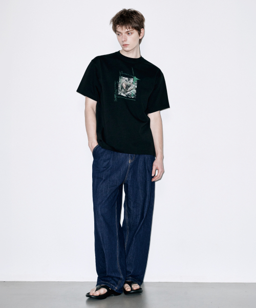 COLD BLANKET(コールドブランケット)の「ポサプリント30番手オーバーサイズブラック半袖Tシャツ(Tシャツ/カットソー・レディース・その他・FREE)」の2枚目の写真