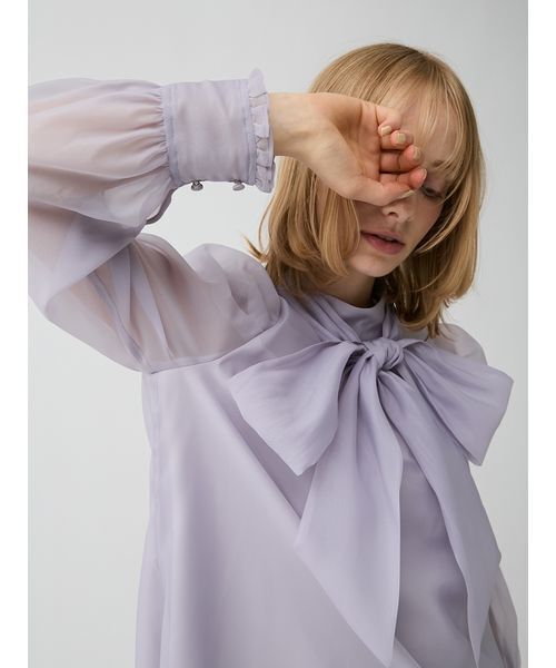 LILY BROWN(リリーブラウン)の「オーガンザボウタイブラウス(シャツ/ブラウス・レディース・ブラック/ドット/ラベンダー/アイボリー・F)」の14枚目の写真