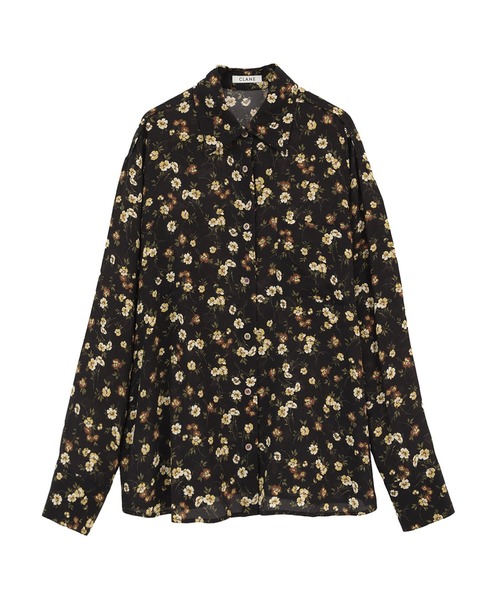 CLANE(クラネ)の「【CLANE/クラネ】MABEL FLOWER SHIRT/マーブルフラワーシャツ(シャツ/ブラウス・レディース・ブラック・1)」の1枚目の写真