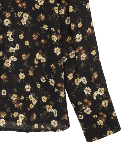 CLANE(クラネ)の「【CLANE/クラネ】MABEL FLOWER SHIRT/マーブルフラワーシャツ(シャツ/ブラウス・レディース・ブラック・1)」の4枚目の写真