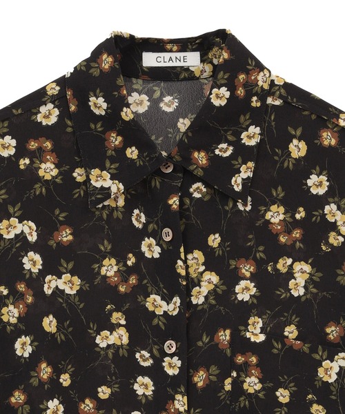 CLANE(クラネ)の「【CLANE/クラネ】MABEL FLOWER SHIRT/マーブルフラワーシャツ(シャツ/ブラウス・レディース・ブラック・1)」の3枚目の写真