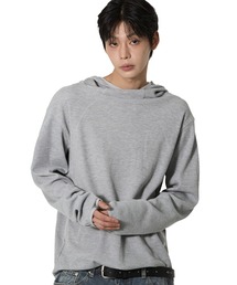 『Openyard/オープンヤード』FLATLOCK WAFFLE HOODIE LONG SLEEVE TOP/フード付きフラットロックワッフル長袖Tシャツ