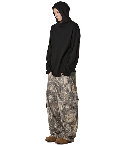 Openyard(オープンヤード)の「『Openyard/オープンヤード』FLATLOCK WAFFLE HOODIE LONG SLEEVE TOP/フード付きフラットロックワッフル長袖Tシャツ(Tシャツ/カットソー・メンズ・ブラック/グレー・M/L)」の9枚目の写真