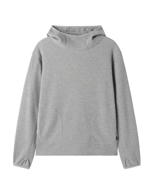 Openyard(オープンヤード)の「『Openyard/オープンヤード』FLATLOCK WAFFLE HOODIE LONG SLEEVE TOP/フード付きフラットロックワッフル長袖Tシャツ(Tシャツ/カットソー・メンズ・ブラック/グレー・M/L)」の5枚目の写真